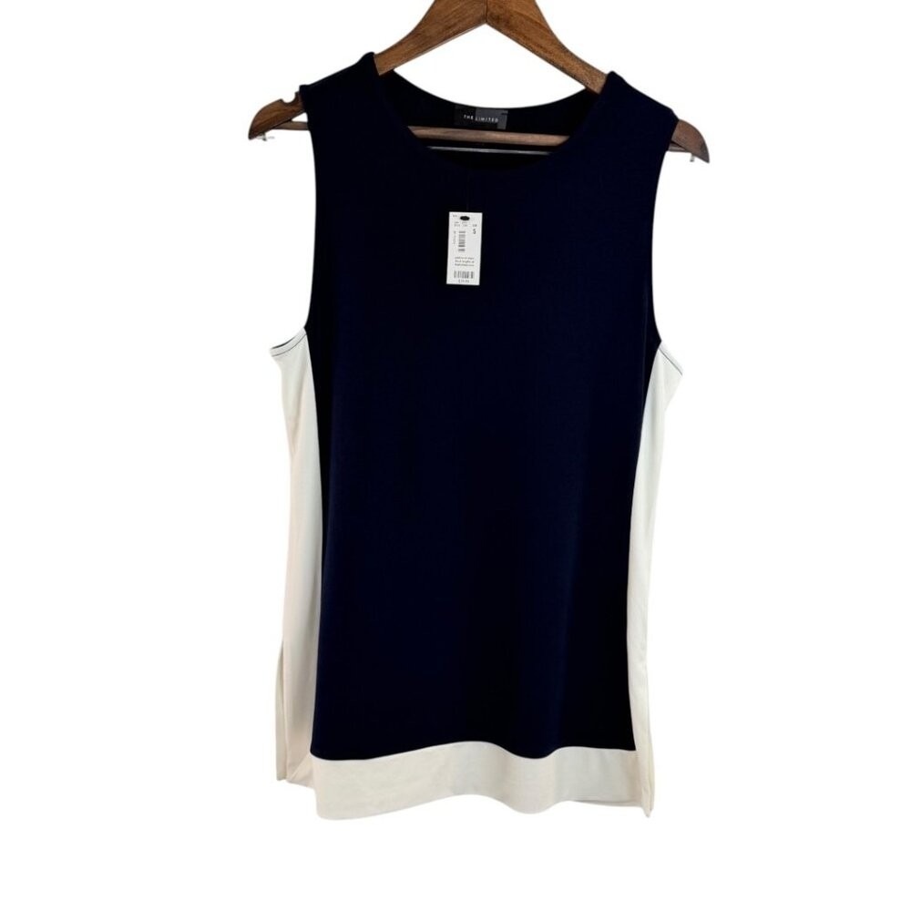 The Limited Navy‎ Cream Color Block Sleeveless Tank New with Tags Workwear